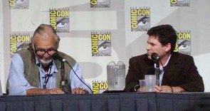 George Romero (Director of Night of the Living Dead), left; Max Brooks (Author of The Zombie Survival Guide and World War Z), left